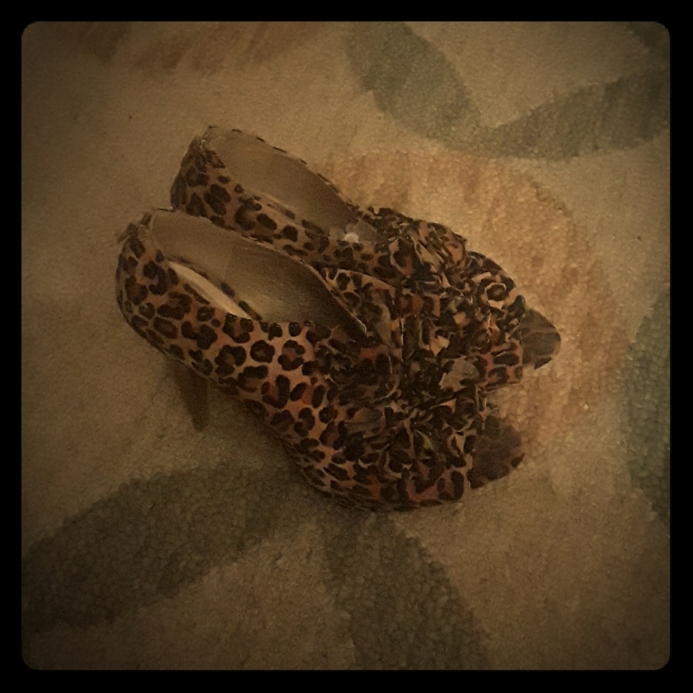Leopard print booties